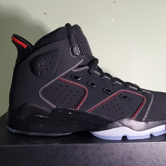 Jordan Black and Red High-Top Sneakers - Picture 3 of 7